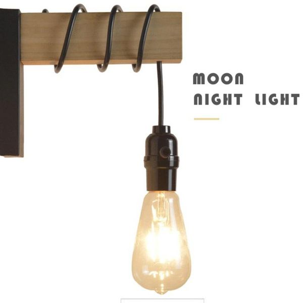 

iron wood nordic black e27 wall light fixture lampara pared stairs led light lamps for home lampara de pared