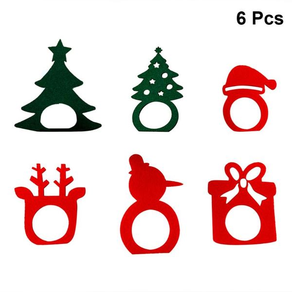 

napkin rings 6pcs christmas ring cute decorative nonwoven buckle serviette for party