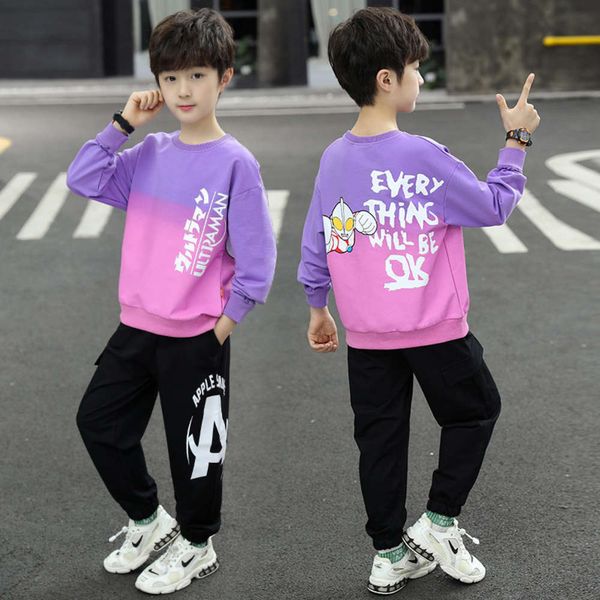 

new children's 2021 boys' spring korean style dyeing suit, White