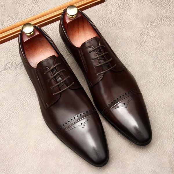 

dress shoes luxury designer genuine leather mens wholecut oxford for men coffee color black business office formal tt3o