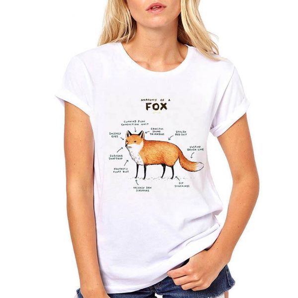 

hakuna puk matata harajuku kawaii fox cat graphic tees women aesthetic t shirt crew neck summer clothes for women plus size, White