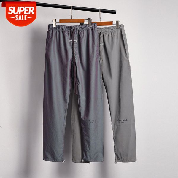 

fear of god double line essentials nylon colorful reflective laser drawstring trousers casual pants #0j6w, Black