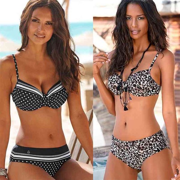 

push up bikini women swimsuit beach brazilian set high waist swimwear bathing suit leopard print swimming suits 210722, White;black
