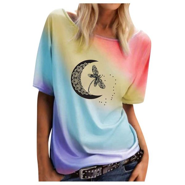

women's t-shirt women tshirts design female t shirts summer cotton plus size fashion gradient for teenage girls anime, White