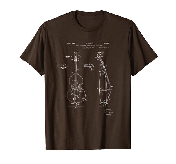 

vintage patent print 1934 double bass player t-shirt, White;black