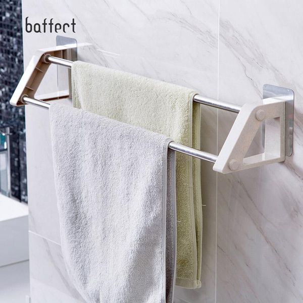 

bathroom storage & organization strong seamless sticker double rod towel rack stainless steel hanging bar toilet nailless drill free