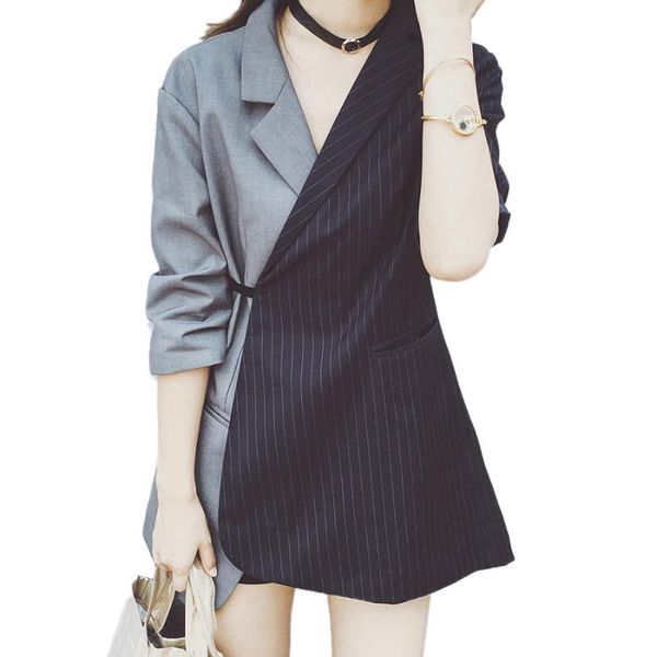 

women's suits & blazers runway striped blazer women jacket fashion tie waist jackets elegant ladies office workwear wrap blazes suit fe, White;black