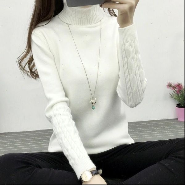 

turtleneck women sweater winter warm female jumper thick christmas sweaters ribbed knitted pullover pull hiver femme, White;black