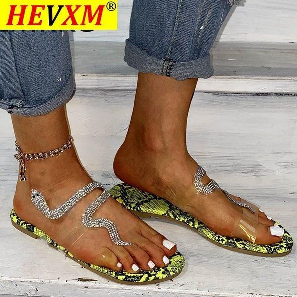 

summer slides for women snake pattern transparent home flat slippers causal fashion ladies beach1, Black