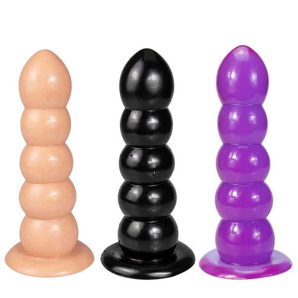 Nxy Dildos Anal Brinquedos Grande Sucção Copo BackCourt Bead Plug Plug Masturbação Dispositivo para Homens e Mulheres Prostate Massagem Expansão Divertido Adulto 0225