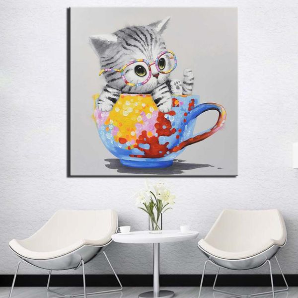 

paintings modern abstract cat poster print canvas painting pictures home wall art decoration