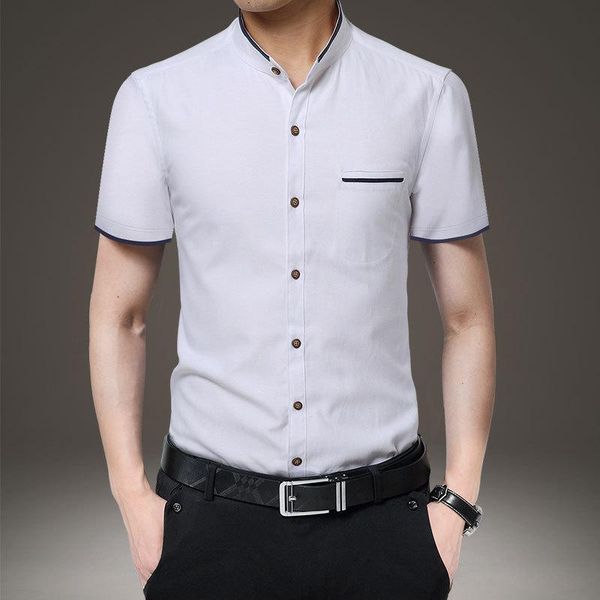 

men's casual shirts arrival cotton dress shirt men fashion slim business young social mens brand clothing asian size 5xl, White;black