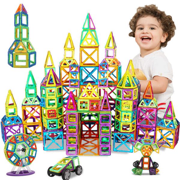 DIY Blocos Magnéticos Big Size Ímãs Designer Conjuntos de Construção Modelo Building Brinquedos Brinquedos Educativos para Crianças Presentes Q0723