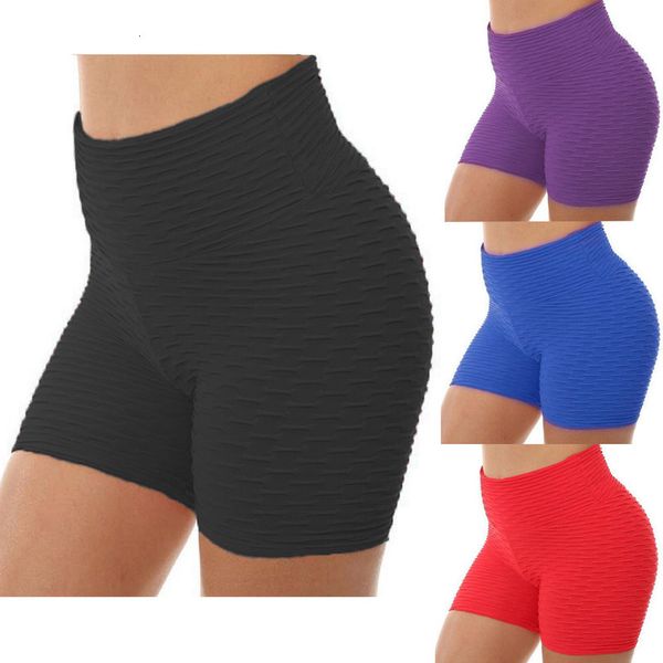 

casual fashion women spring and summer polyester high waist jacquard fitness sport heupen straight shorts h4, White;black