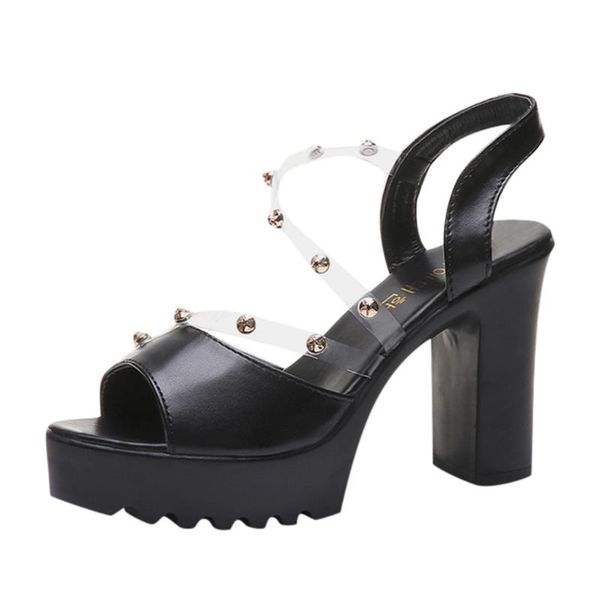 

sagace women's sandals women's fish head platform heel heels fashion peep toe platforms high heels shoes thick sandals, Black