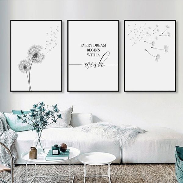 

unframed wall art canvas painting dandelion poster prints minimalist living room bedroom home decor