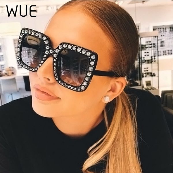 

wue rhinestone sunglasses r shades sunglasses for women fashion oversize women square retro kmrbt