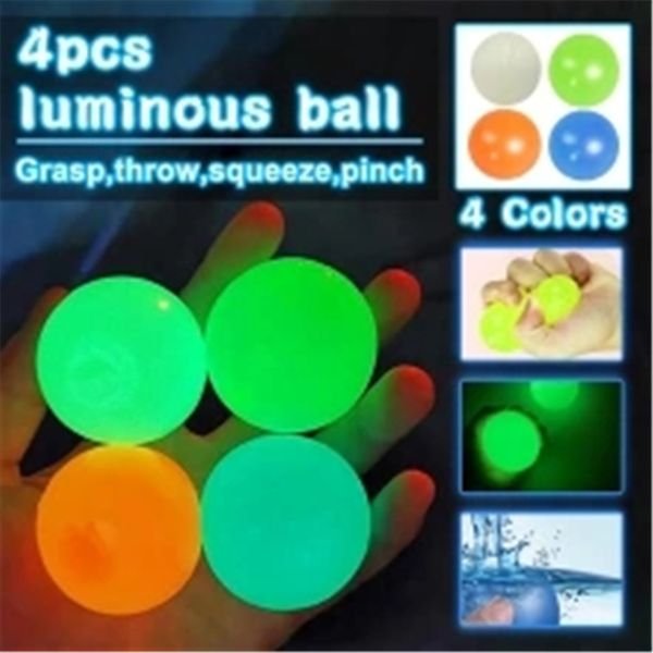 

decompression fidget toy ceiling sticky wall ball luminous glow in the dark squishy anti stress balls stretchable soft squeeze kids toys par