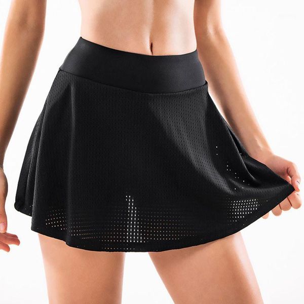 

yoga outfits ladies skirt elastic sports tennis fitness short1, White;red