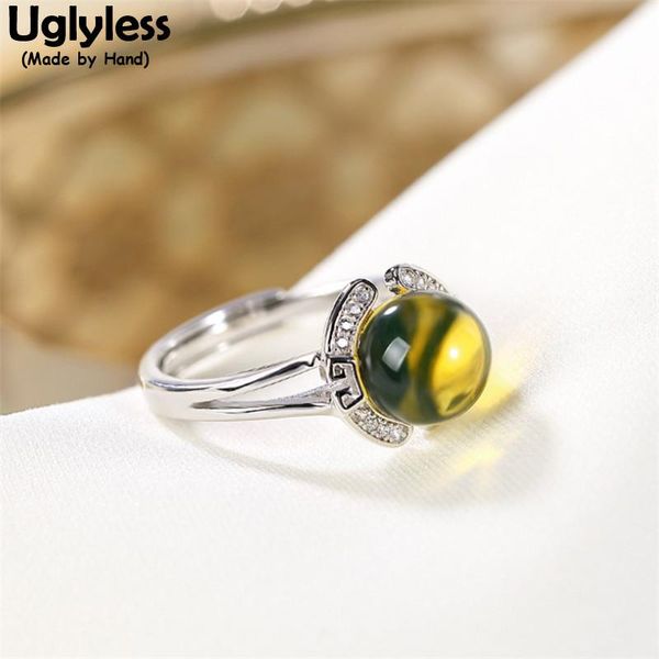 

cluster rings uglyless luxury natural dominica blue perot jewelry for women fashion gemstones balls shinning crystals bijoux 925 silver, Golden;silver