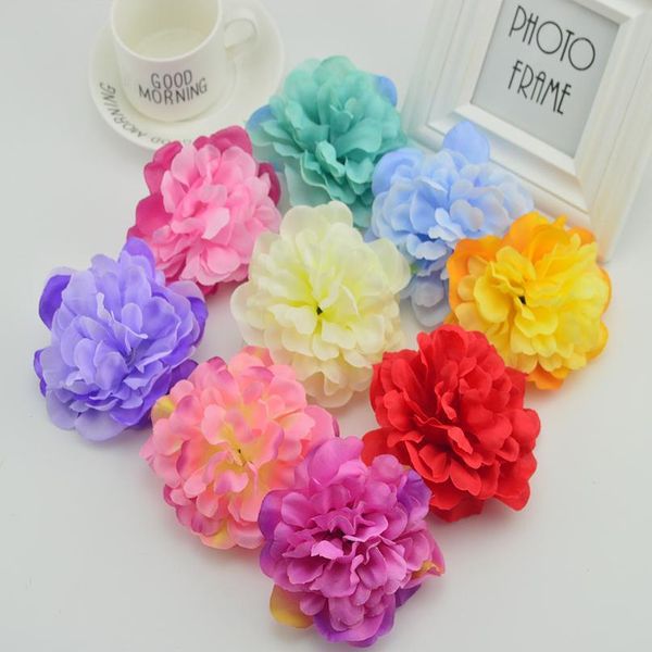 

100pcs 10cm slik roses head for home wedding decoration bridal accessories clearance fake peony diy wreath artificial jllxgw