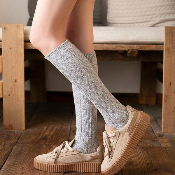 

socks & hosiery women's stockings thickened long tube knee-length cotton home knitted warm fashion women, Black;white