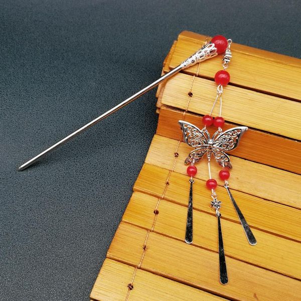 

cute metal butterfly hair sticks long tassels hair clip pins bride wedding crystal rhinestones hair jewelry acc qylowm