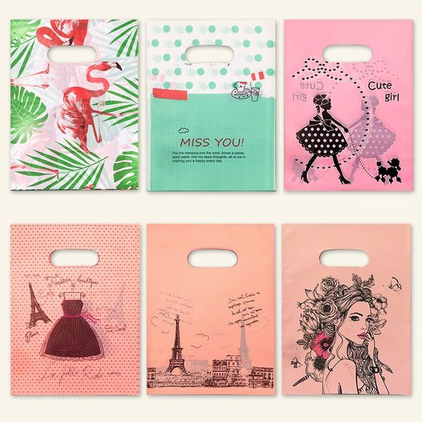 

gift wrap 50/100pcs plastic bags for business shopping packaging bag poly tote decoration birthday cake candy jewelry pouch