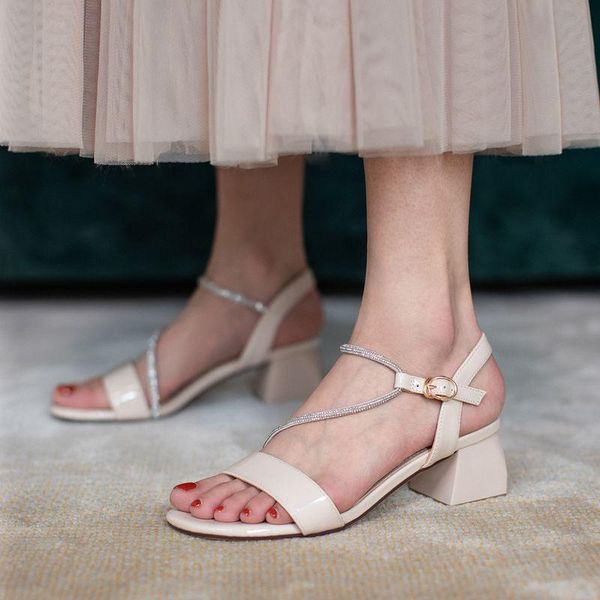 

dress shoes agodor fashion women cross strap sandals square high heel summer casual ladies open toe size 33-43, Black