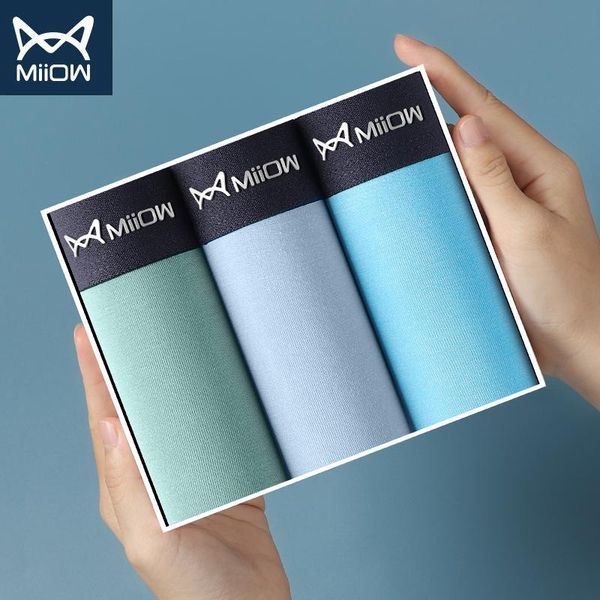 

underpants miiow regenerated cellulose fiber men elastic belt no trace 3a grade antibacterial boxer shorts promotions, Black;white