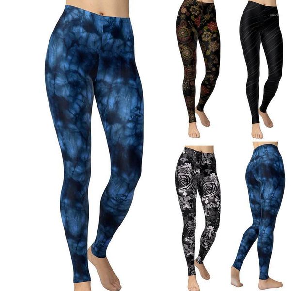 

yoga outfit women pants fashion running leggings elastic fitness high waist print sports seamless