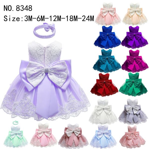 

new baby girls dress kids lace sleeveless tulle birthday party dress with headband toddler birthday ball gown 140 q2, Red;yellow