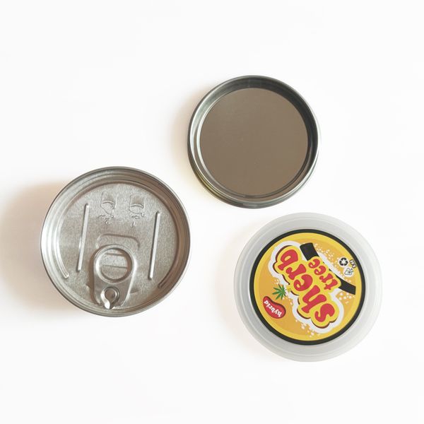 

3.5g tin cans empty bottle press sealed sealing lid cover packing boxes for dry herb pressed custom label smart with lable