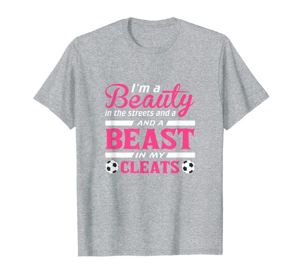

funny soccer gift for women girls beast in my cleats t-shirt, White;black