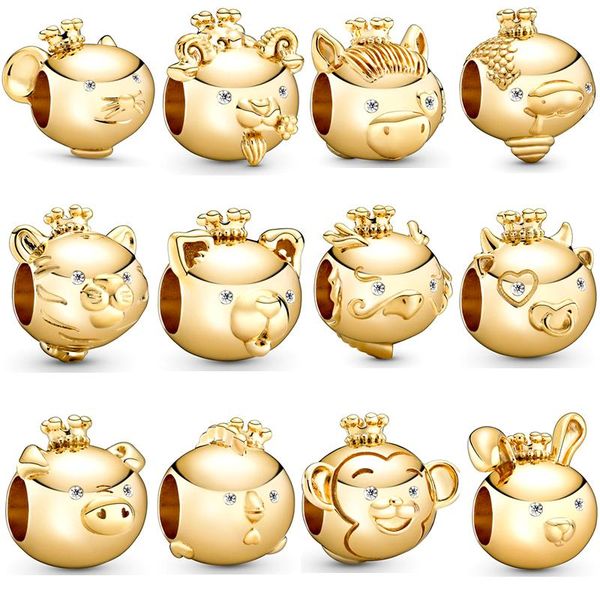 

other 925 sterling silver ladies pendant chinese traditional 12 zodiac accessories shiny luxury craft bracelet diy beaded gift jewelry