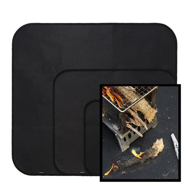 

flame retardant cloth barbecue protective pad outdoor camping silicone fireproof cloth picnic barbecue heat insulation pad