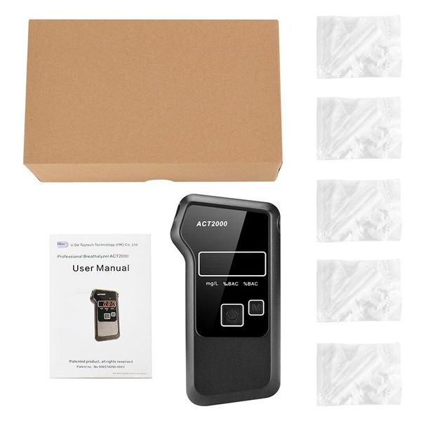 

act2000 professional digital alcohol breath tester breathalyzer analyzer detector breathalizer breathalyser lcd screen alcoholism test