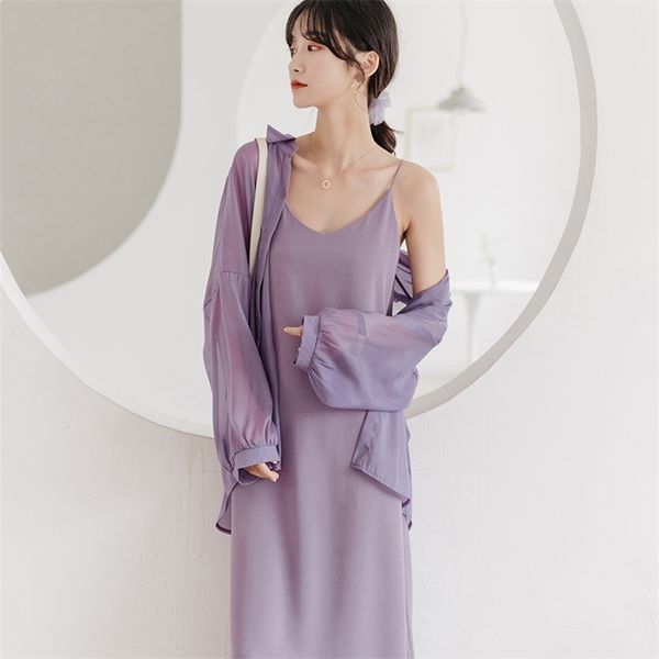 

women spaghetti strap dress sleeveless straight split long camis fashion black female deep v neck formal es 210601, Black;gray