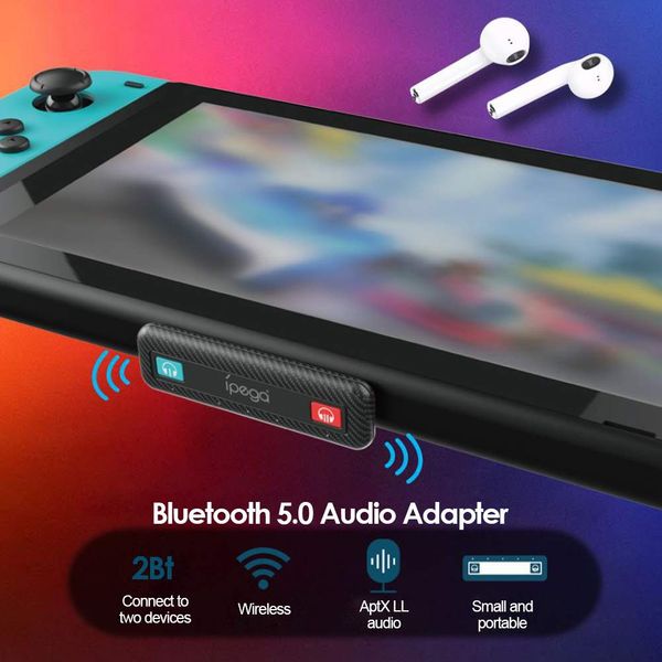 IPEGA SW063 Bluetooth5.0 Adaptador USB C Conversor Receptor Dual Receptor Dual para NS Switch / Switch NS Switch Games Acessórios