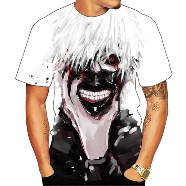 

men's t-shirts fashion t shirts tokyo ghoul shirt men blood tshirts casual ken kaneki print japan anime clothes cosplay tshirt printed, White;black