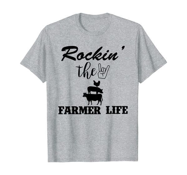 

farmer tractor crazy chicken lady ladies cow pig mens gift t-shirt, White;black
