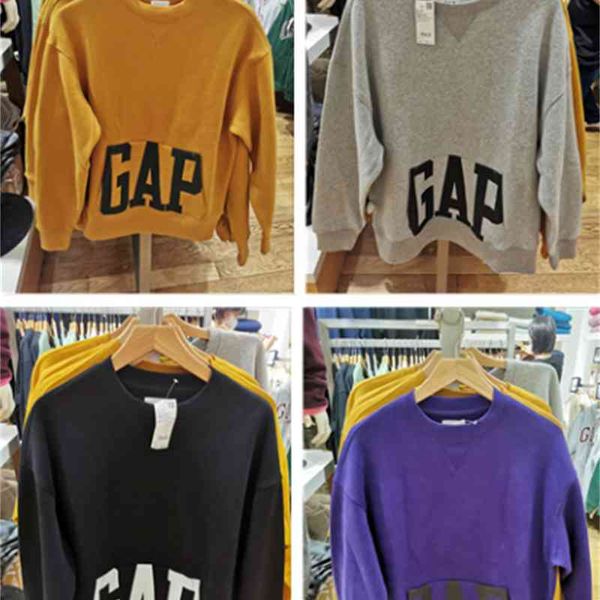 

brand hoodie zhu gap men's loose fleece sweater 735878 2021 fall new, Black