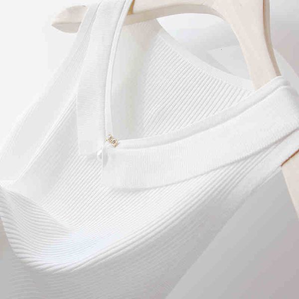 

women's sweaters elegant knitted tank women summer short sleeveless basic slim black white p23m, White;black