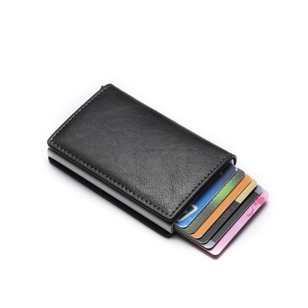 

antitheft men vintage credit card holder blocking rfid wallet leather fashion security information metal purse holde wal jllxpl