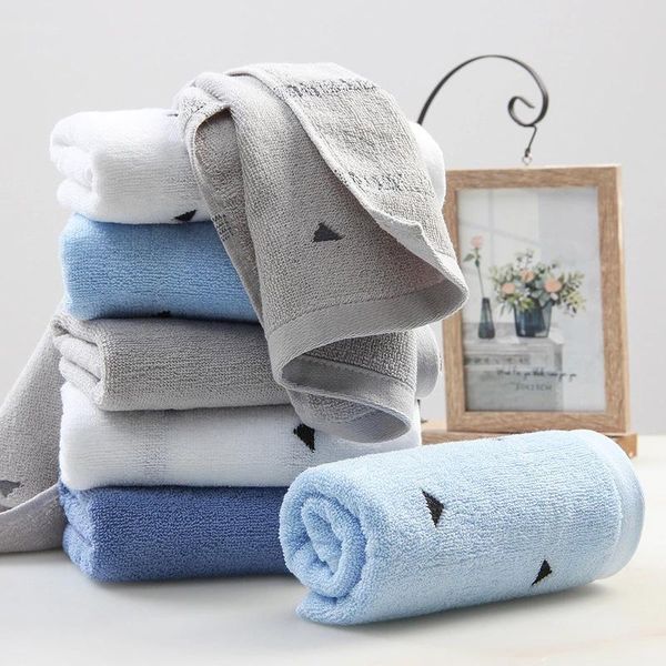 

towel 1pc 100% cotton 35x75cm soild color spots triangle face towels for adult