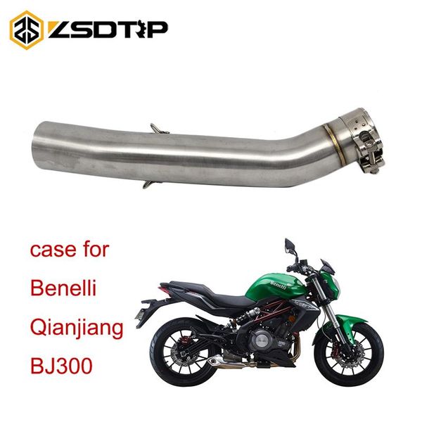 

motorcycle exhaust system zsdtrp 50.8mm muffler middle pipe for benelli qianjiang bj300