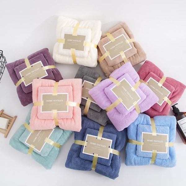

towel 17 colors coral fleece absorbent hair swimming face hand bath sets microfibre towels bathroom microfiber set
