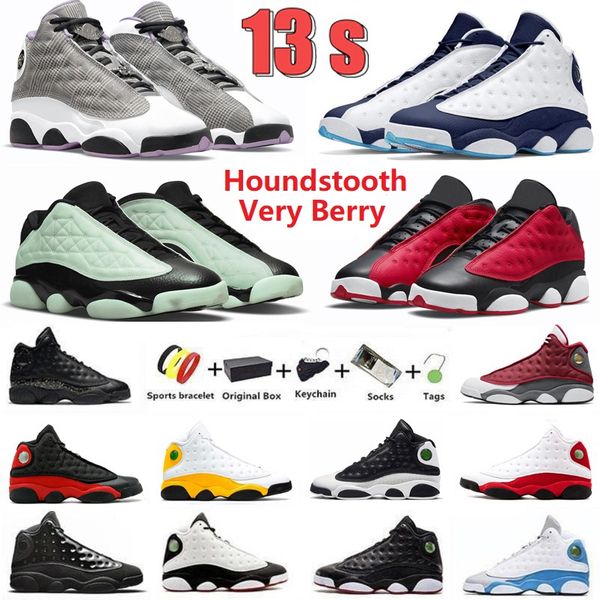 

jumpman 13 13s mens basketball shoes men singles day very berry houndstooth obsidian red flint del sol court purple he got game men trainers
