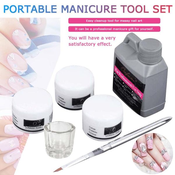 

nail art kits professional tool kit set crystal powder acrylic liquid dish 120ml decorations