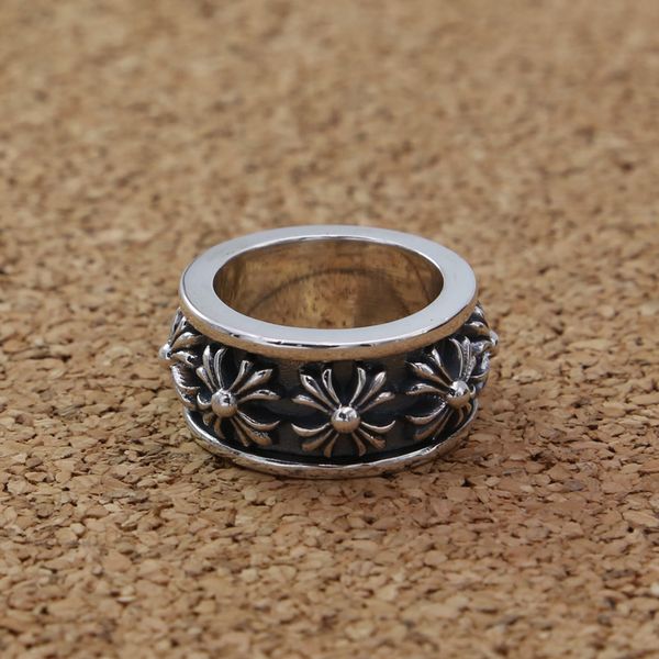 

925 sterling silver vintage crosses thick band rings american europe antique silver hand-made designer punk gothic luxury jewelry
